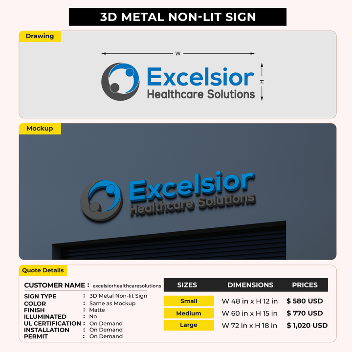 Custom Signs For excelsiorhealthcaresolutions