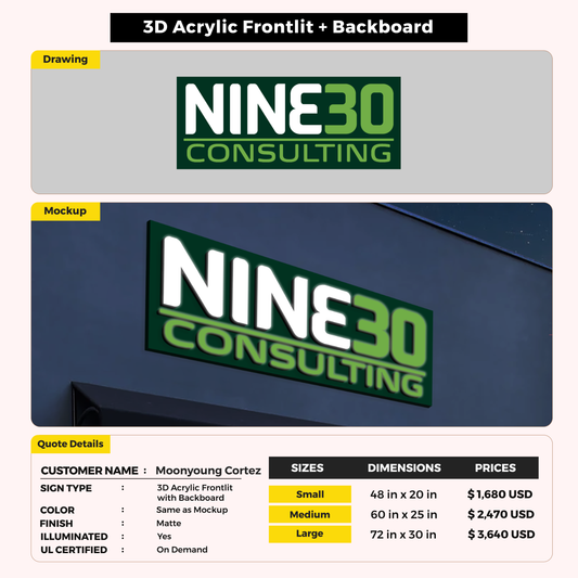 Business signage for Moonyoung Cortez