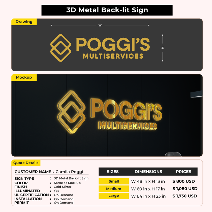 Custom Signs For Camila Poggi