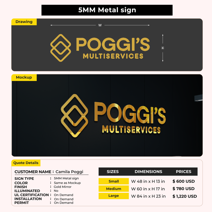 Custom Signs For Camila Poggi