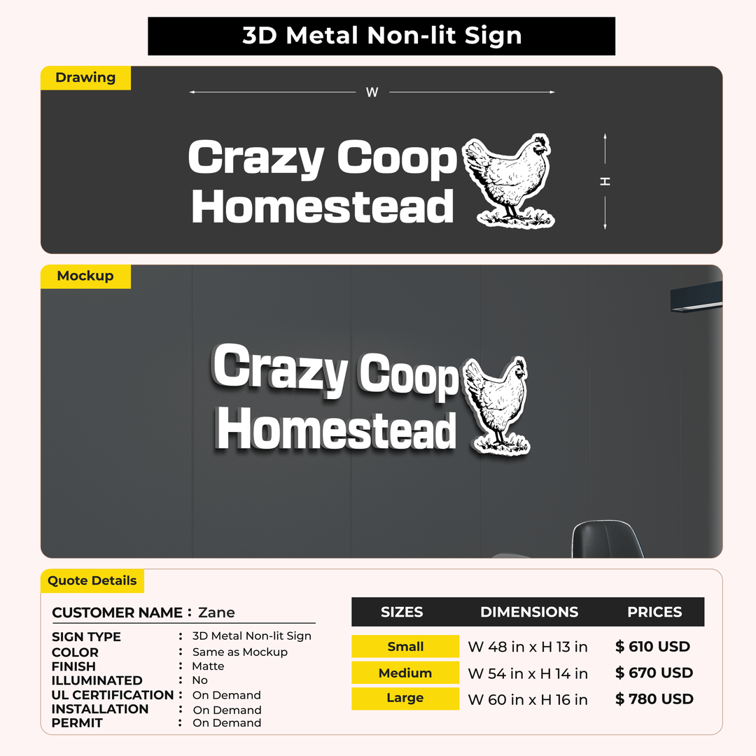 Custom Signs For Zane