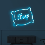 Sleep Pillow LED Neon Sign displayed in nursery or kids room by Neon.Shop