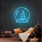 Snowglobe Merry Christmas Neon Sign by Neon.Shop - Celebrate the season with this festive snowglobe neon sign.