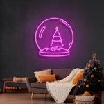 Snowglobe Merry Christmas Neon Sign by Neon.Shop - Celebrate the season with this festive snowglobe neon sign.