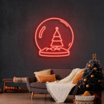 Snowglobe Merry Christmas Neon Sign by Neon.Shop - Celebrate the season with this festive snowglobe neon sign.