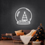 Snowglobe Merry Christmas Neon Sign by Neon.Shop - Celebrate the season with this festive snowglobe neon sign.