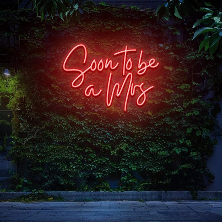 Soon to Be a Mrs neon sign for wedding décor by Neon.Shop - Red