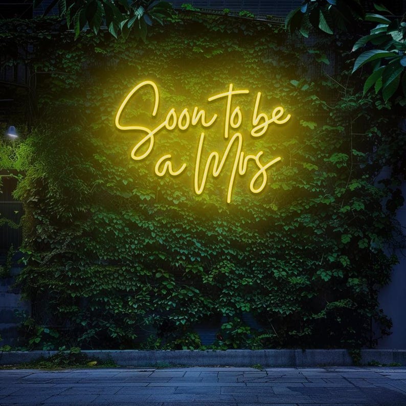 Soon to Be a Mrs neon sign for wedding décor by Neon.Shop - Yellow 