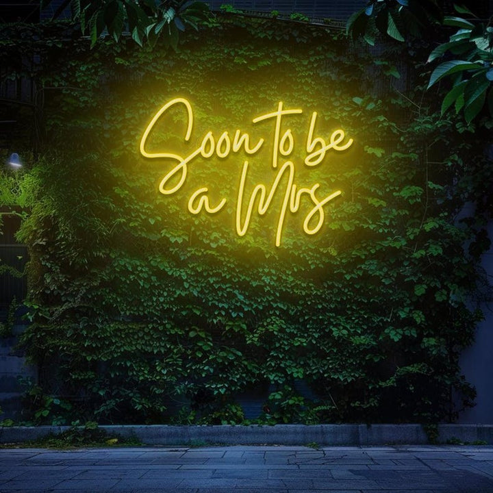 Soon to Be a Mrs neon sign for wedding décor by Neon.Shop - Yellow 