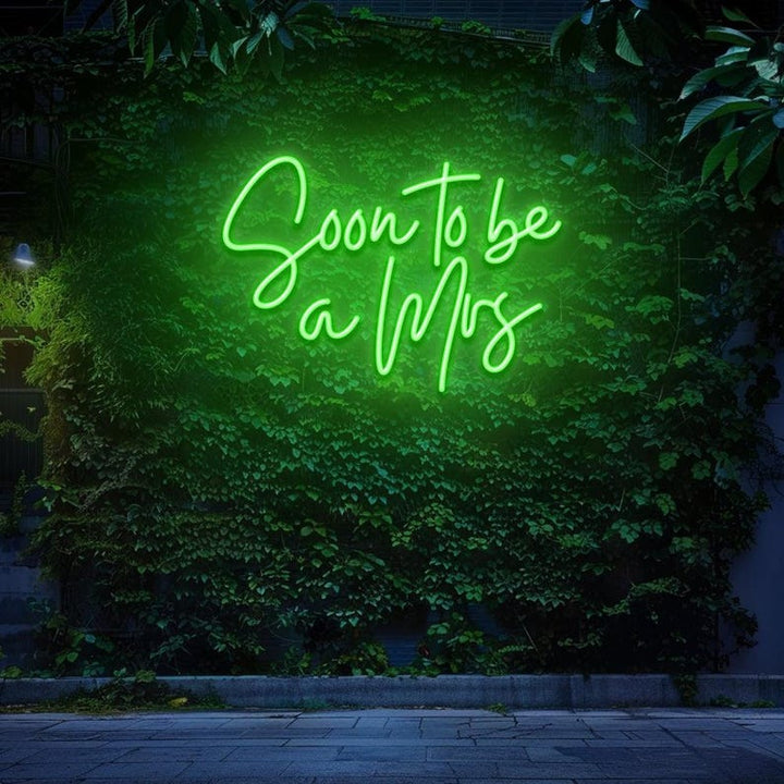 Soon to Be a Mrs neon sign for wedding décor by Neon.Shop - Green 