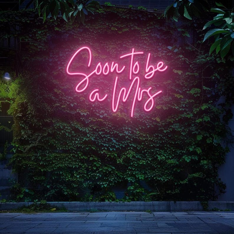 Soon to Be a Mrs neon sign for wedding décor by Neon.Shop - Pink 
