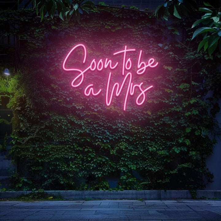 Soon to Be a Mrs neon sign for wedding décor by Neon.Shop - Pink 