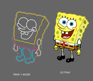 SPONGEBOB SQUAREPANTSUV ART LED NEON SIGN