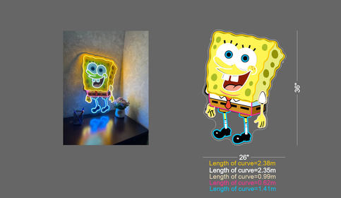 SPONGEBOB SQUAREPANTSUV ART LED NEON SIGN