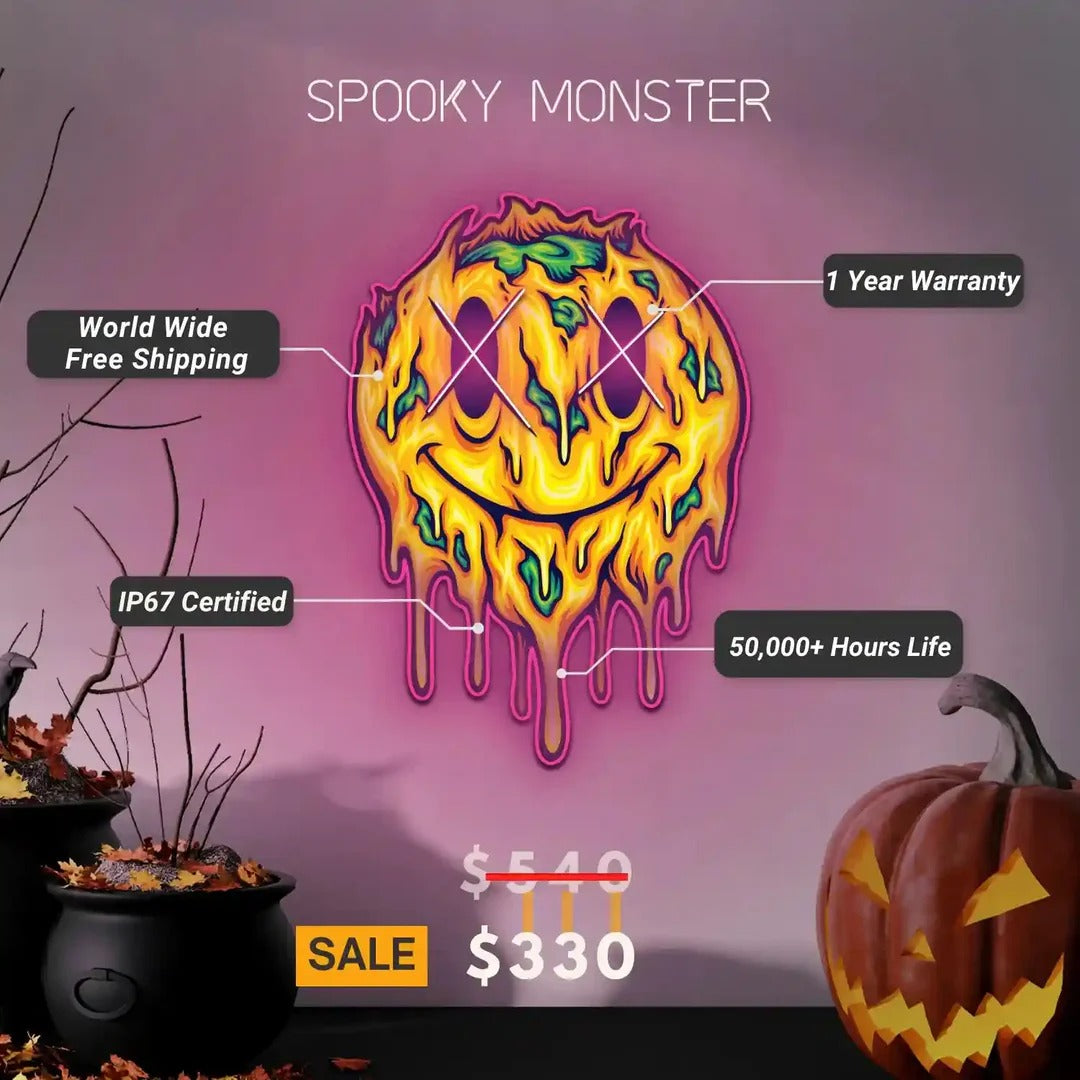 Spooky Monster Halloween LED Neon Sign