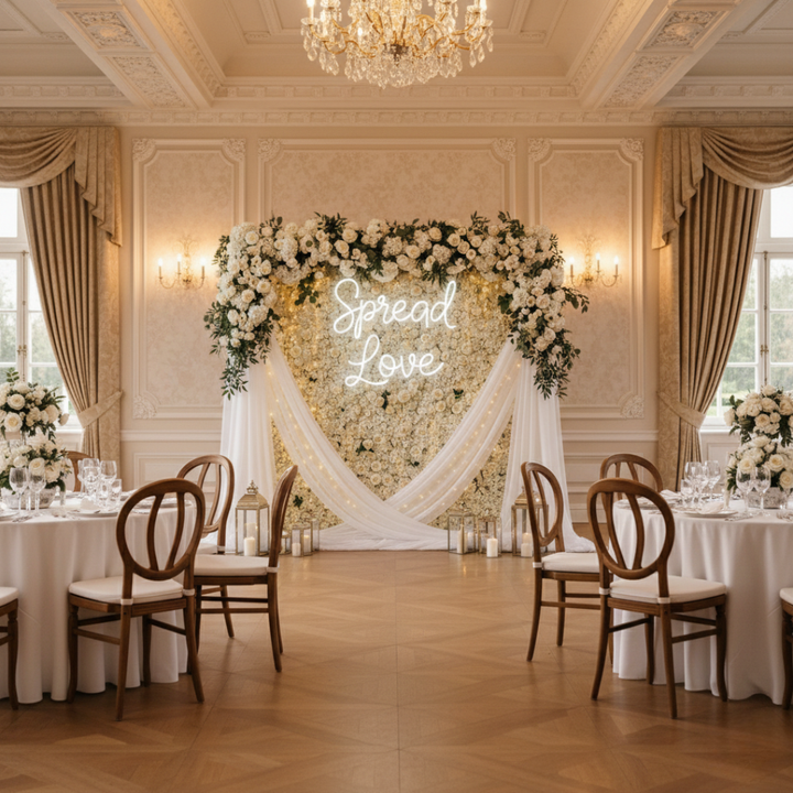 Spread Love Neon Sign in bright LED colors for bedrooms, living rooms, cafés, or event décor From Neon.Shop