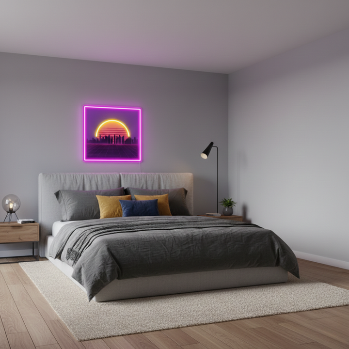 Sunset UV Printed LED Neon Sign for studio or lounge décor by Neon.Shop