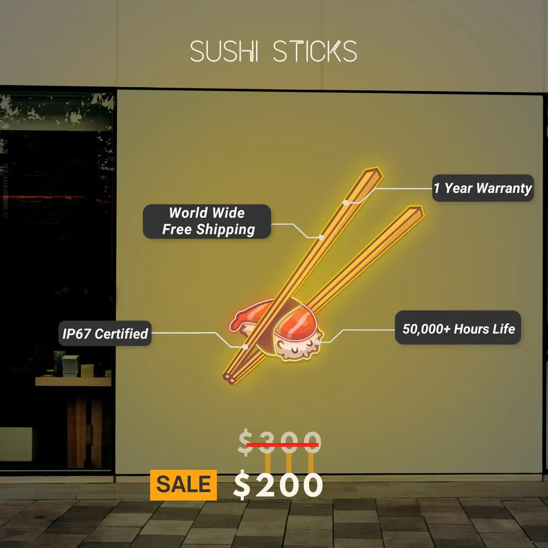 Sushi UV Light Neon Artwork | Ensuring Freshness & Vibrant Display