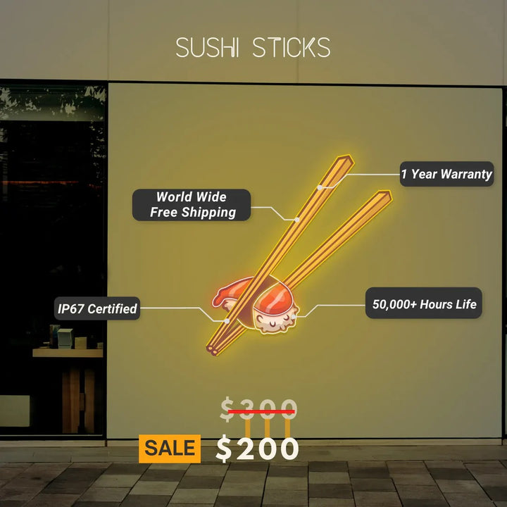 Sushi UV Light Neon Artwork | Ensuring Freshness & Vibrant Display