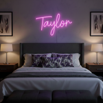 TAYLOR” custom LED neon sign, stylish wall light perfect for bedroom, office, or home décor by Neon.Shop.