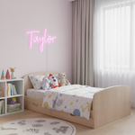 TAYLOR” custom LED neon sign, stylish wall light perfect for bedroom, office, or home décor by Neon.Shop.