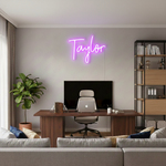 TAYLOR” custom LED neon sign, stylish wall light perfect for bedroom, office, or home décor by Neon.Shop.