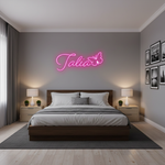 Talia LED Neon Sign in premium LED tubing, custom wall-mounted décor by Neon.Shop for home and parties.”