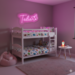 Talia LED Neon Sign in premium LED tubing, custom wall-mounted décor by Neon.Shop for home and parties.”