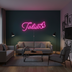 Talia LED Neon Sign in premium LED tubing, custom wall-mounted décor by Neon.Shop for home and parties.”