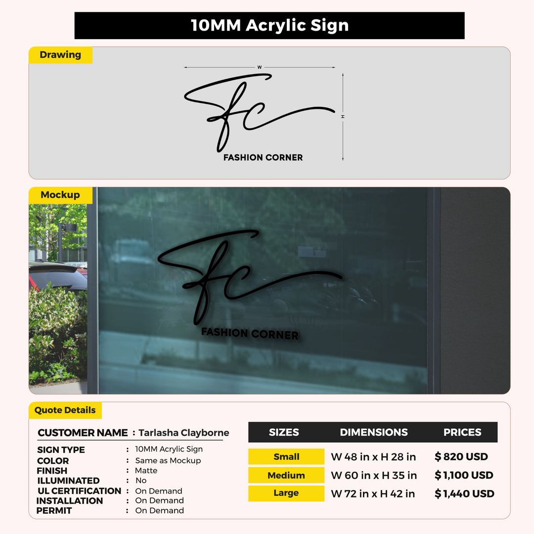 Custom Signs For Tarlasha Clayborne