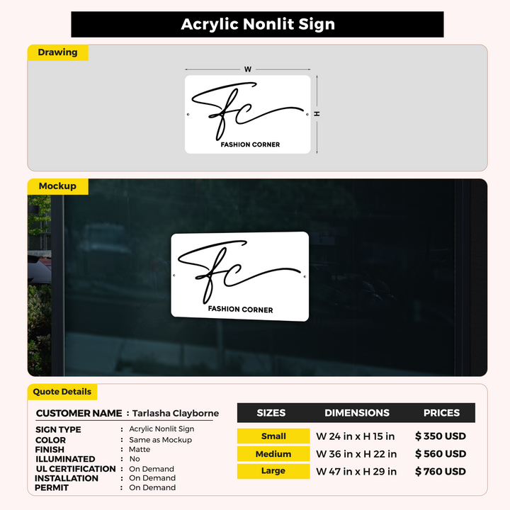 Custom Signs For Tarlasha Clayborne