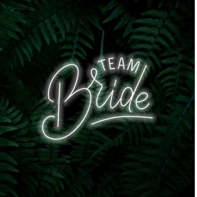 Stylish Team Bride wedding neon sign for celebration – Neon.Shop