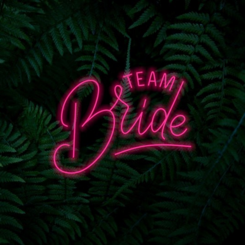 Stylish Team Bride wedding neon sign for celebration – Neon.Shop