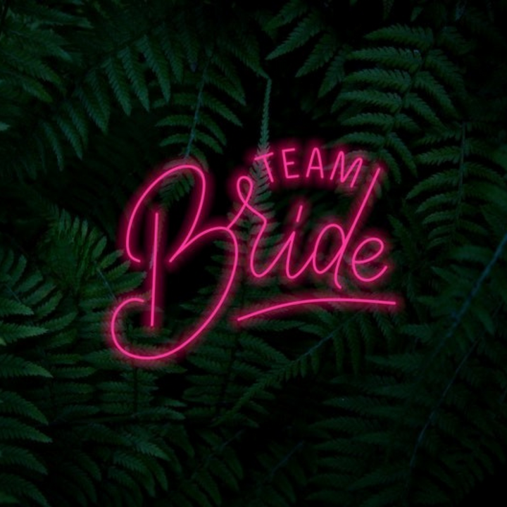 Stylish Team Bride wedding neon sign for celebration – Neon.Shop
