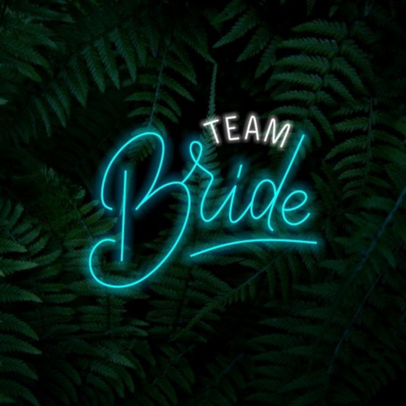 Stylish Team Bride wedding neon sign for celebration – Neon.Shop