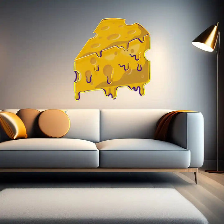 Thick Cheese Slice UV Art LED Neon Sign
