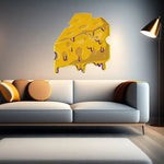 Thick Cheese Slice UV Art LED Neon Sign with vibrant UV art glow, playful food-themed LED wall décor by Neon.Shop