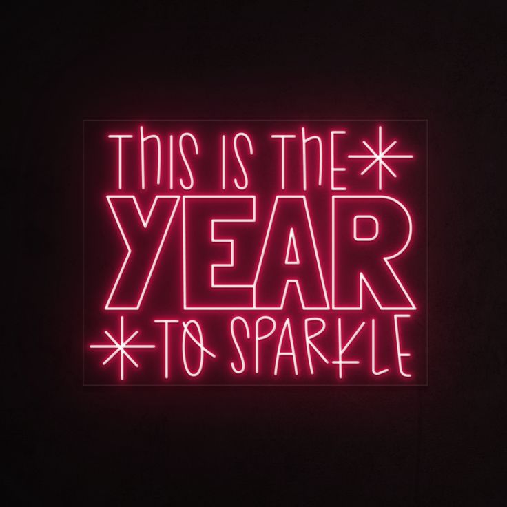This is the Year to Sparkle' Neon sign for holiday decor designed by Neon.Shop.