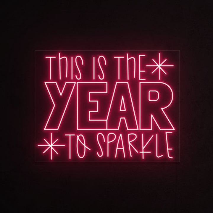 This is the Year to Sparkle' Neon sign for holiday decor designed by Neon.Shop.