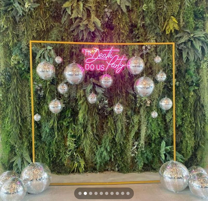 Bold wedding LED neon sign Till Death Do Us Party by Neon.Shop