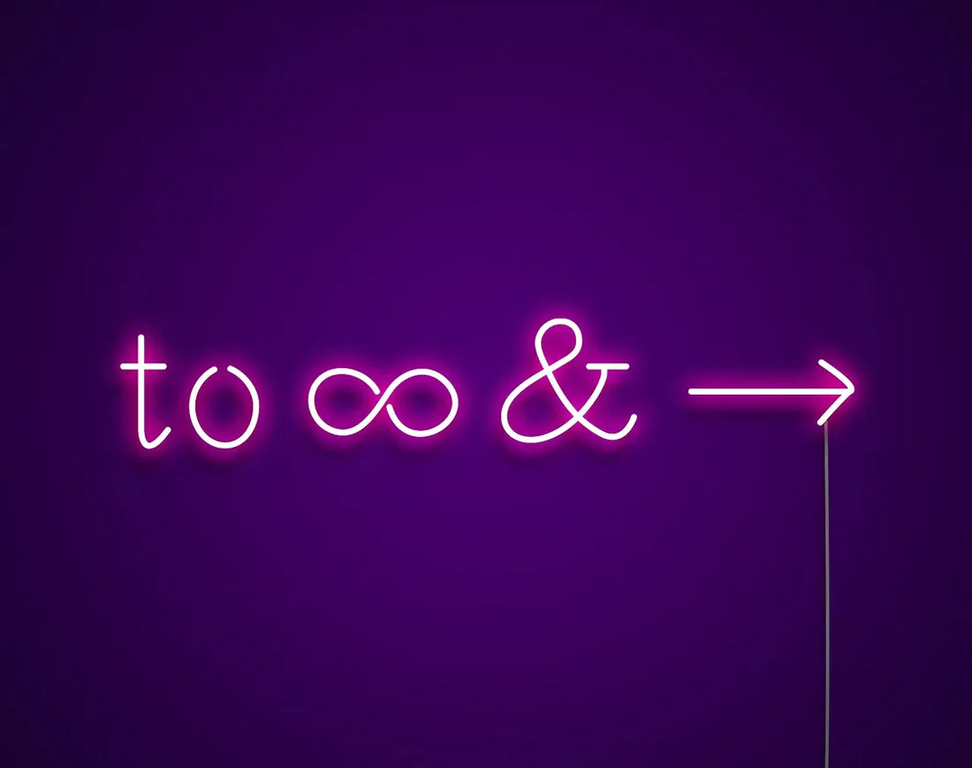 To Infinity and Beyond Valentine's Day Neon Sign by manhattanneons.com – A limitless expression of love.