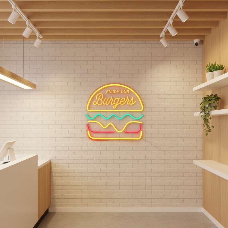 Burger Trendy Neon Sign