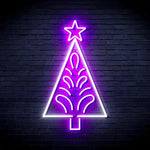 Triangle Tree with a Star Merry Christmas Neon Sign minimalist triangular Christmas tree with a glowing star on top by Neon.Shop