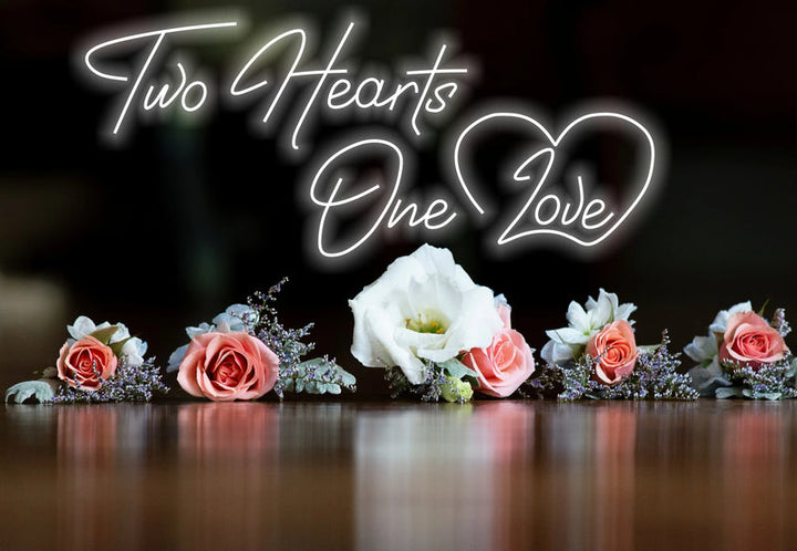 Two Hearts One Love LED neon sign for reception stage decoration – Neon.Shop