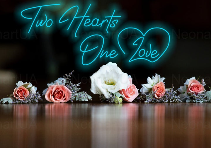 Two Hearts One Love LED neon sign for reception stage decoration – Neon.Shop