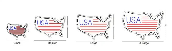 USA map LED neon sign glowing on a home wall, ideal for living rooms, offices, and patriotic décor by Neon.Shop