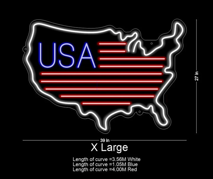 USA Map Neon Sign For Home