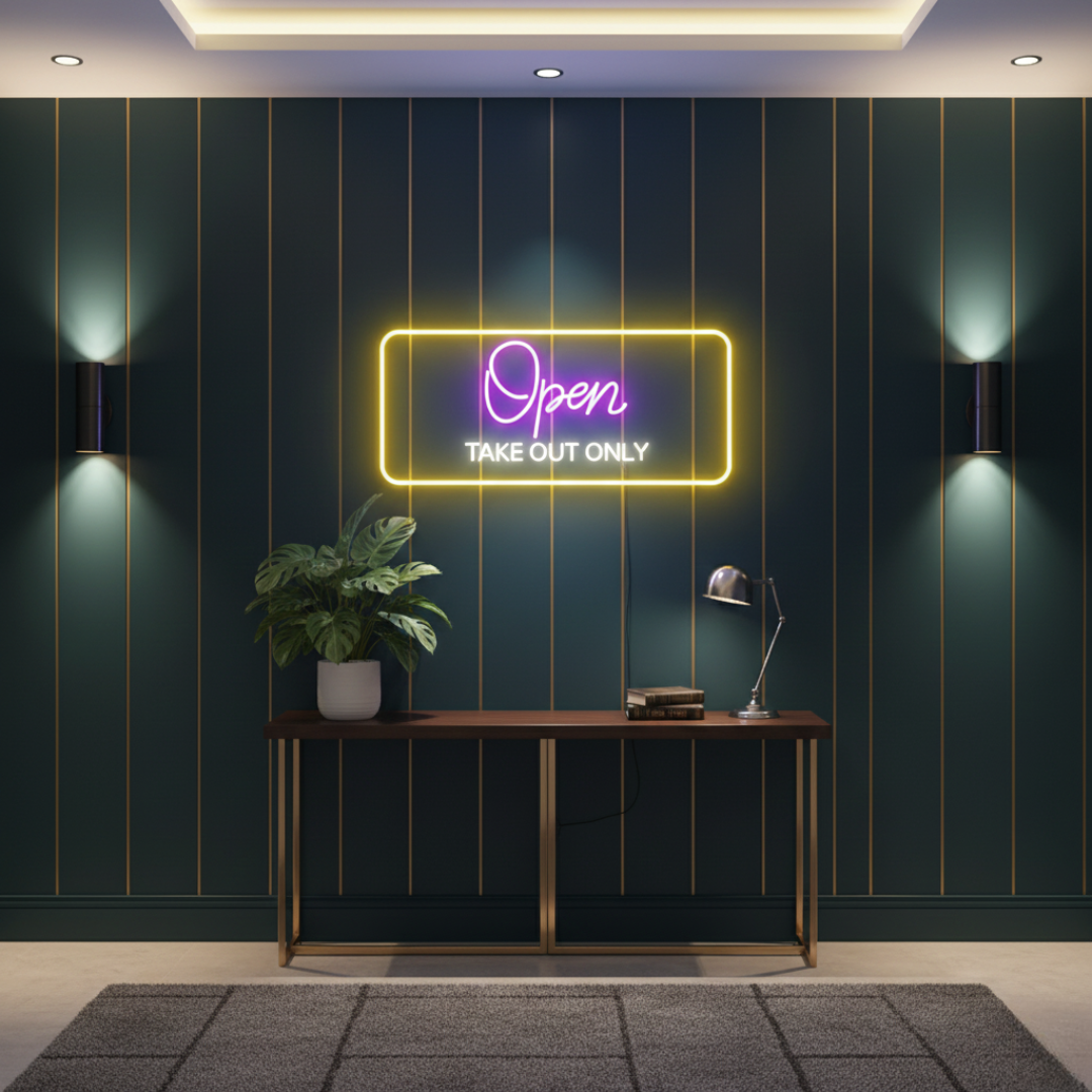 Open Take Out Only Business neon Sign