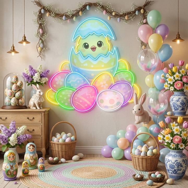 Cute Easter Chick Neon Sign