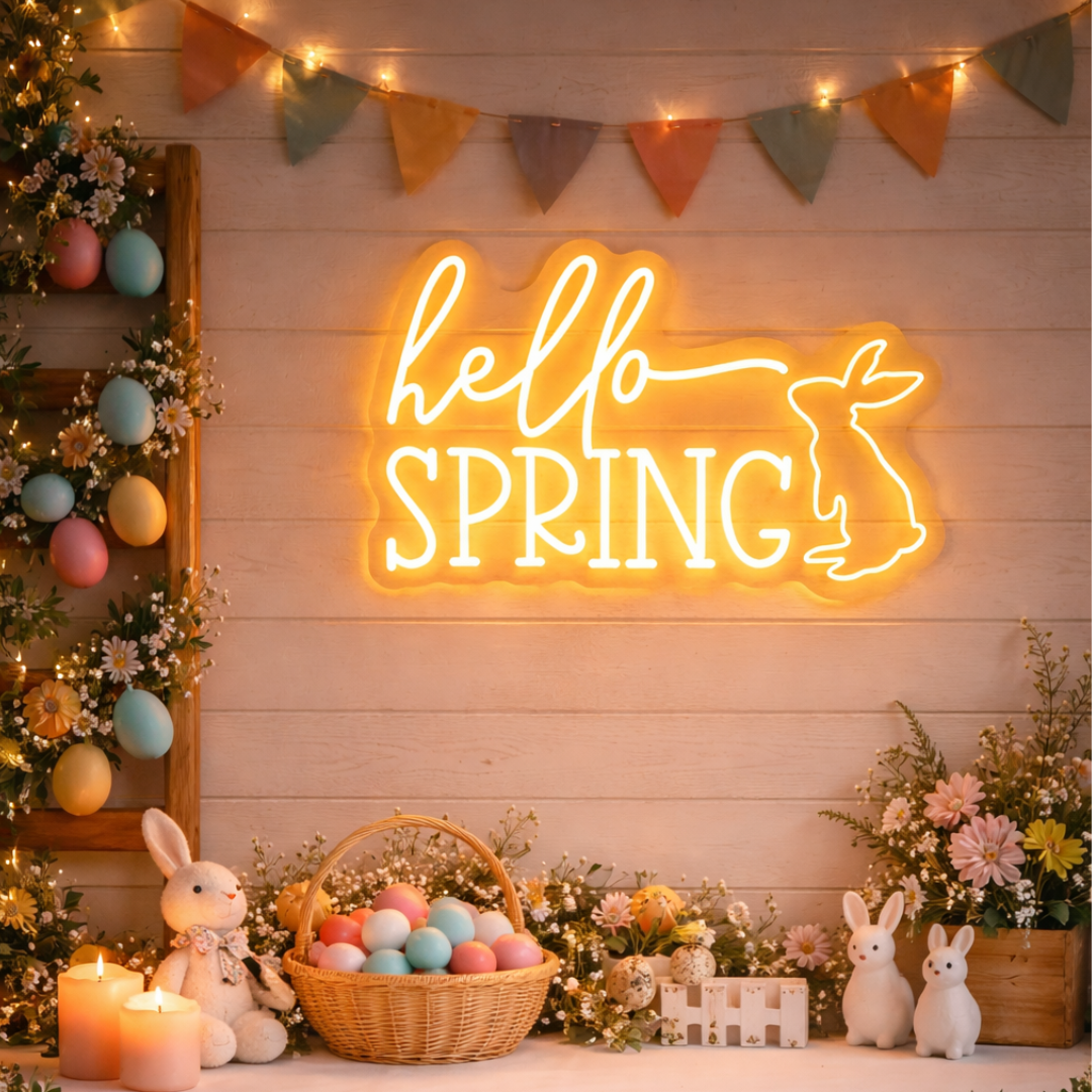 Hello Spring Easter Neon sign